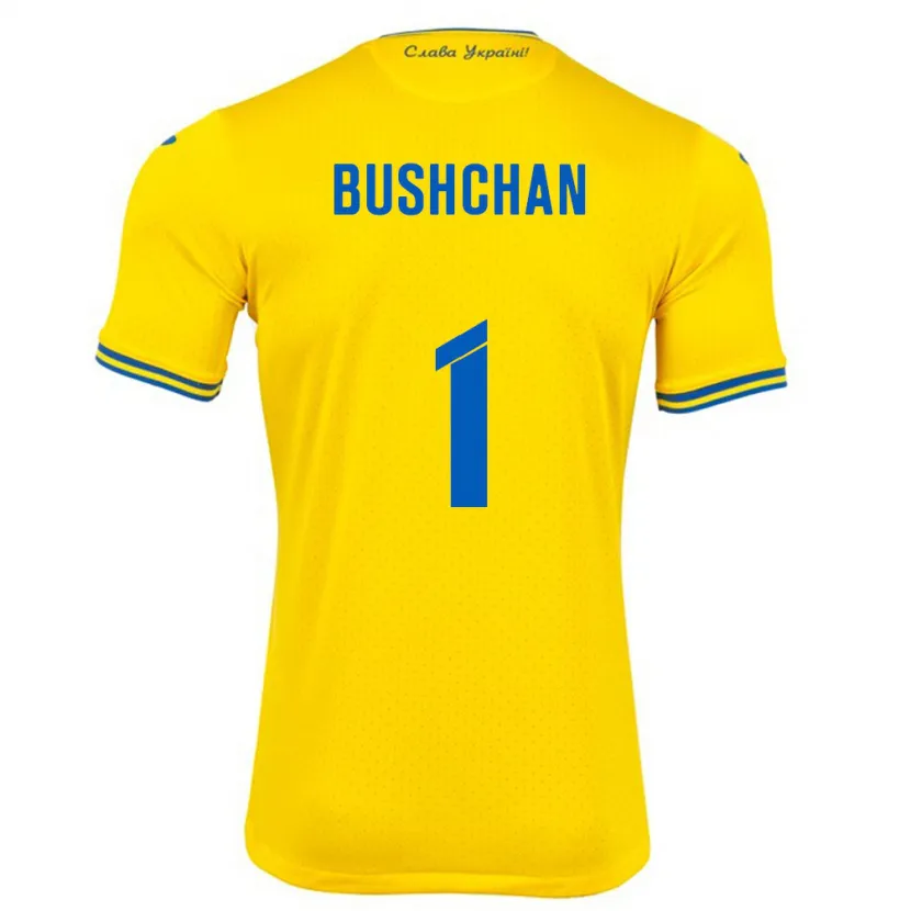 Danxen Women Ukraine Georgiy Bushchan #1 Yellow Home Jersey 24-26 T-Shirt