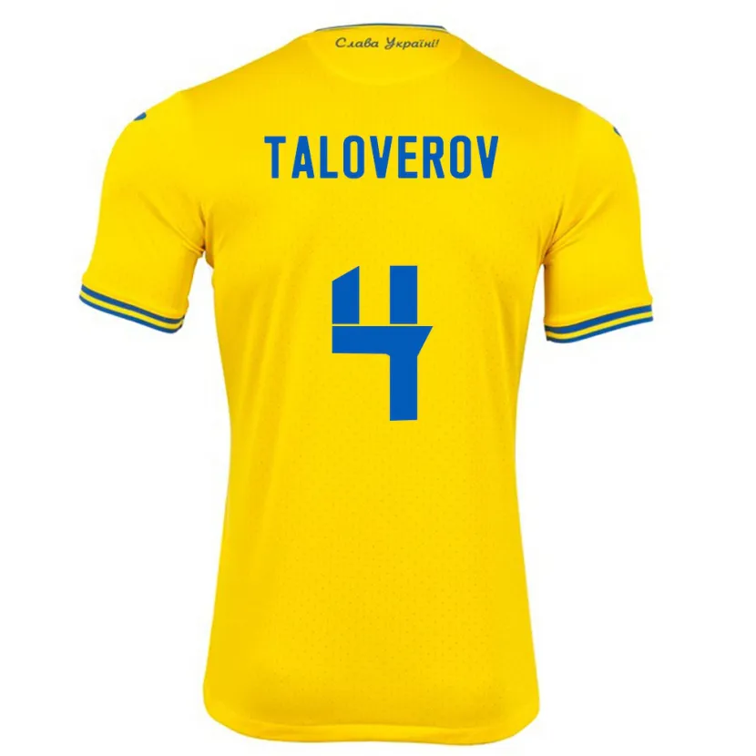 Danxen Women Ukraine Maksym Taloverov #4 Yellow Home Jersey 24-26 T-Shirt