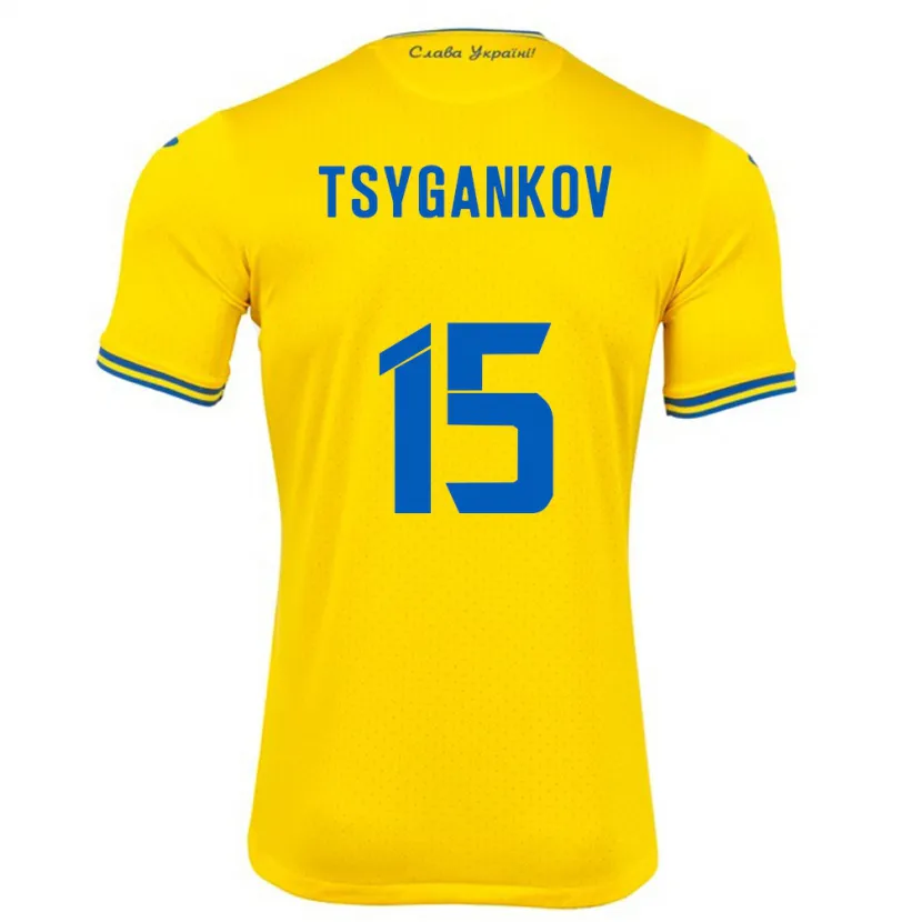 Danxen Women Ukraine Viktor Tsygankov #15 Yellow Home Jersey 24-26 T-Shirt