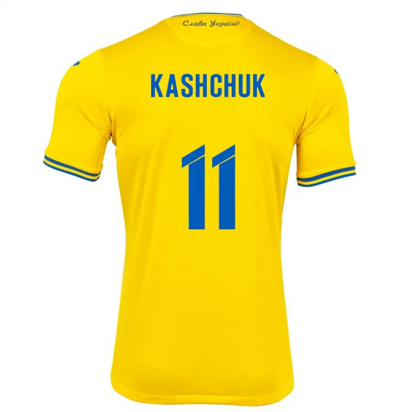 Danxen Women Ukraine Oleksiy Kashchuk #11 Yellow Home Jersey 24-26 T-Shirt