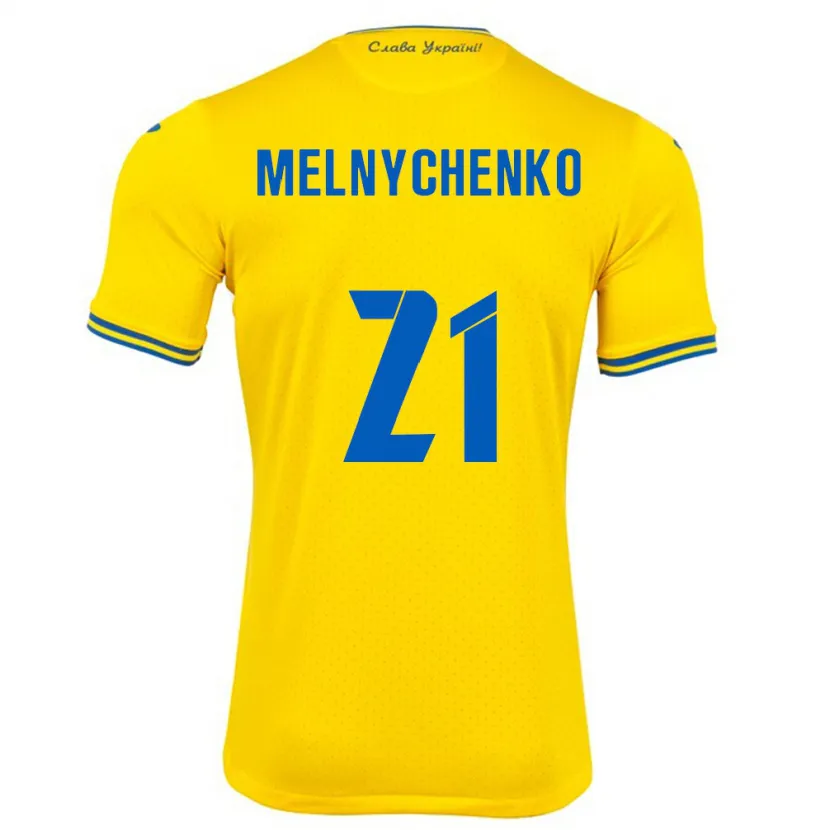 Danxen Women Ukraine Maksym Melnychenko #21 Yellow Home Jersey 24-26 T-Shirt