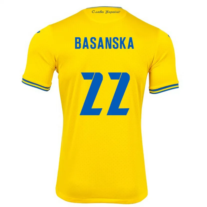 Danxen Women Ukraine Olga Basanska #22 Yellow Home Jersey 24-26 T-Shirt