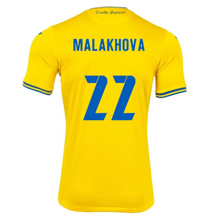 Danxen Women Ukraine Yana Malakhova #22 Yellow Home Jersey 24-26 T-Shirt