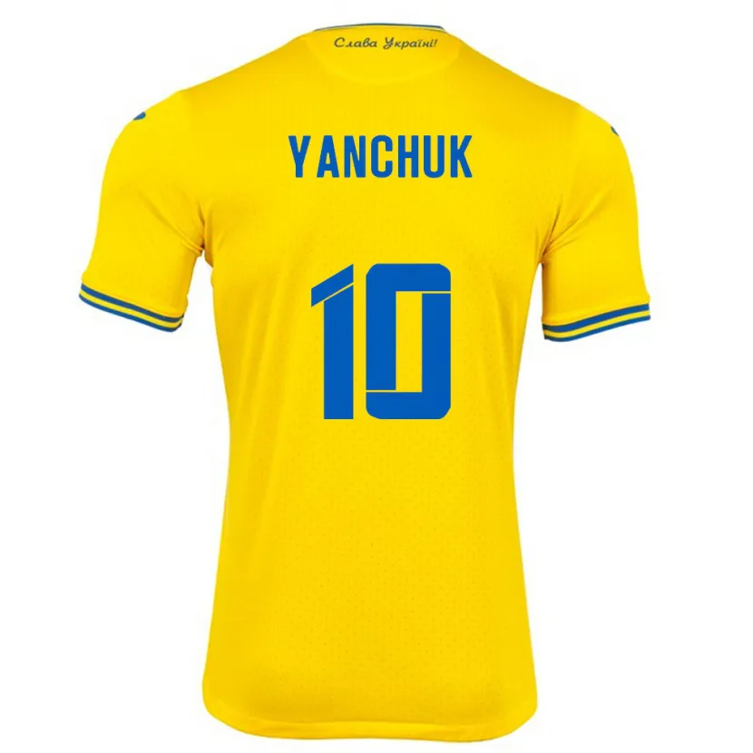 Danxen Women Ukraine Polina Yanchuk #10 Yellow Home Jersey 24-26 T-Shirt