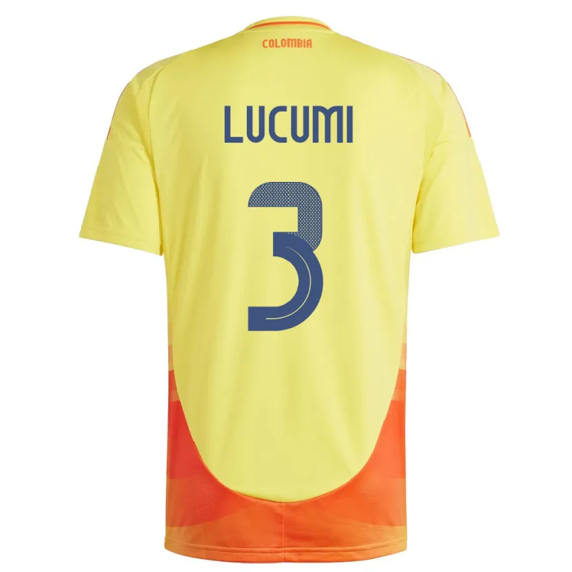 Danxen Women Colombia Jhon Lucumí #3 Yellow Home Jersey 24-26 T-Shirt