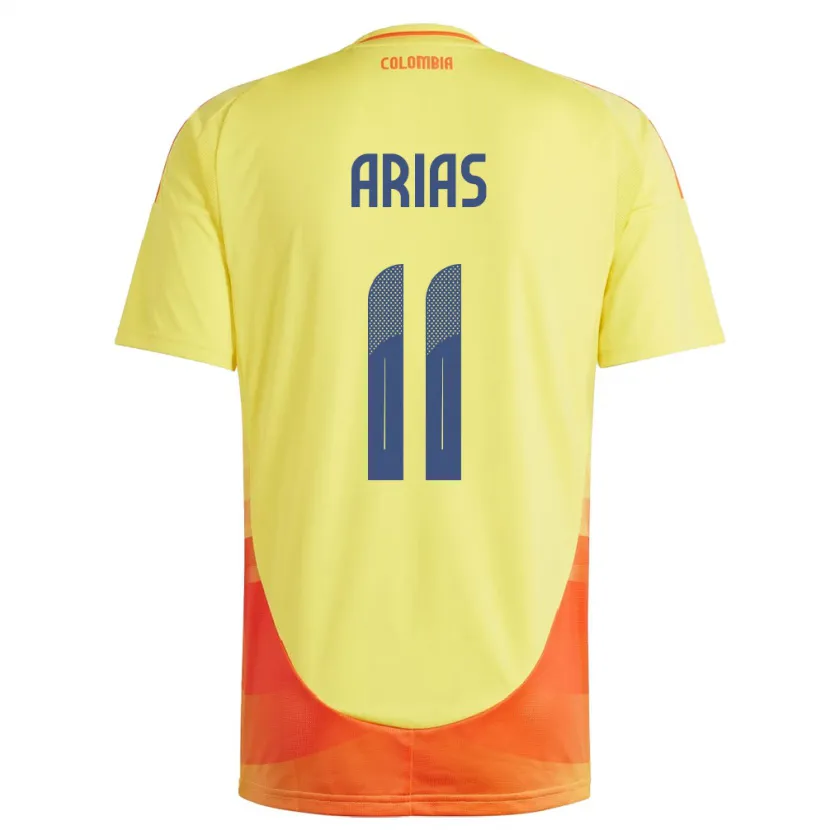 Danxen Women Colombia Jhon Arias #11 Yellow Home Jersey 24-26 T-Shirt