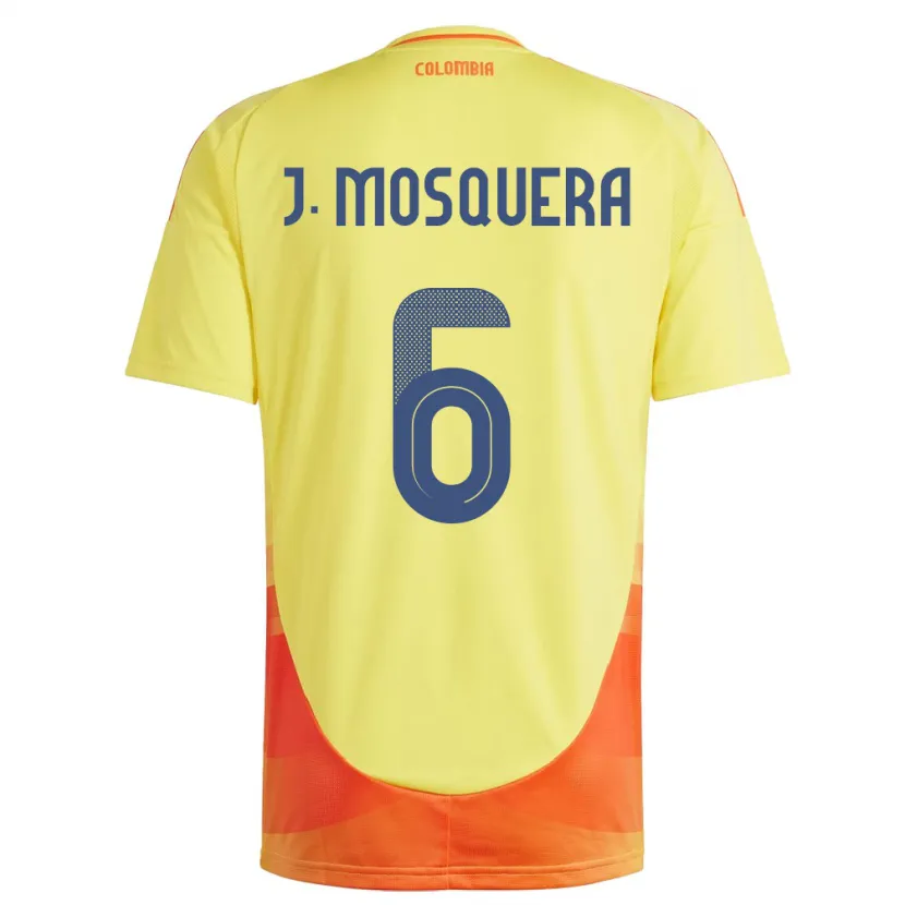 Danxen Women Colombia Juan Mosquera #6 Yellow Home Jersey 24-26 T-Shirt