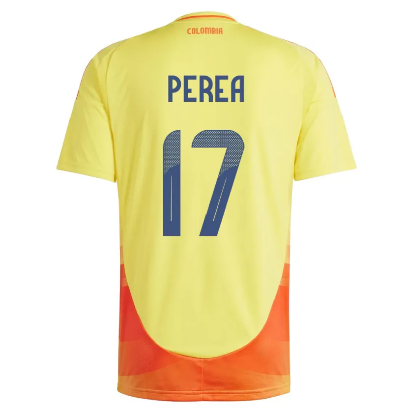Danxen Women Colombia Óscar Perea #17 Yellow Home Jersey 24-26 T-Shirt