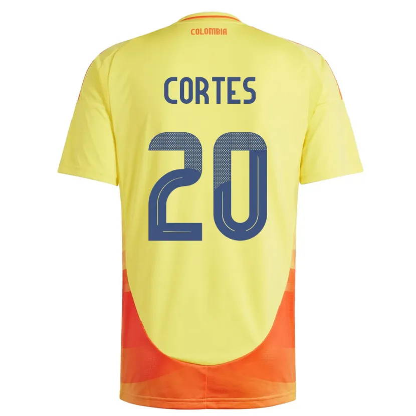 Danxen Women Colombia Óscar Cortés #20 Yellow Home Jersey 24-26 T-Shirt