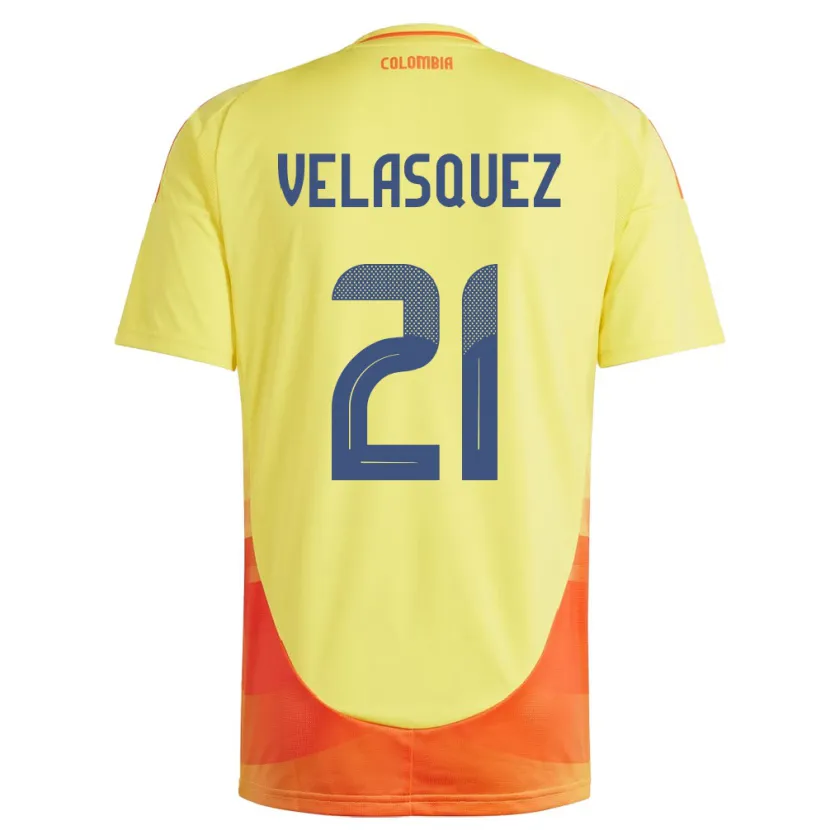 Danxen Women Colombia Samuel Velásquez #21 Yellow Home Jersey 24-26 T-Shirt