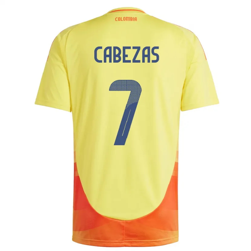 Danxen Women Colombia Jorge Cabezas #7 Yellow Home Jersey 24-26 T-Shirt