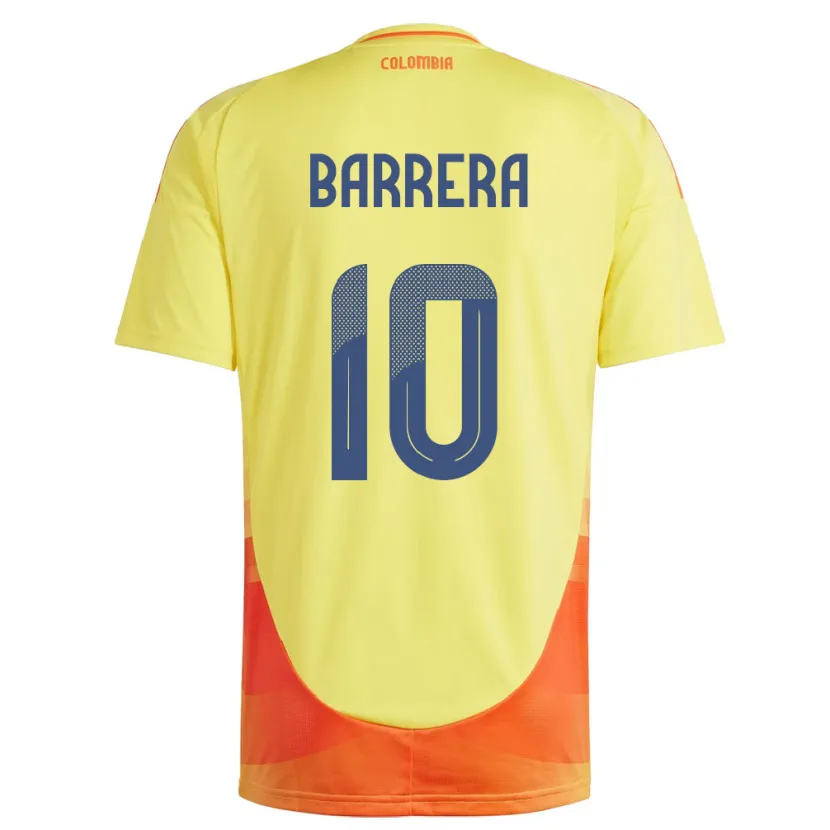 Danxen Women Colombia Jordan Barrera #10 Yellow Home Jersey 24-26 T-Shirt