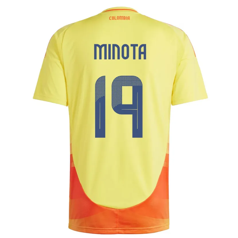 Danxen Women Colombia Yirleidis Minota #19 Yellow Home Jersey 24-26 T-Shirt