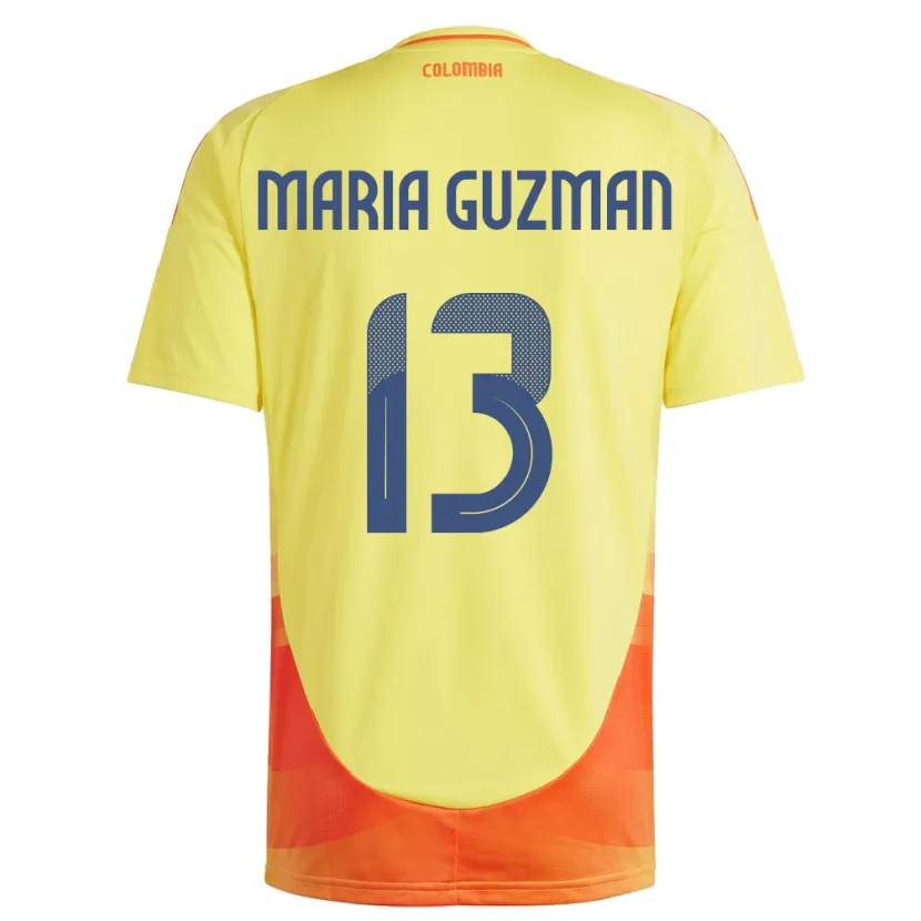 Danxen Women Colombia Ana María Guzmán #13 Yellow Home Jersey 24-26 T-Shirt