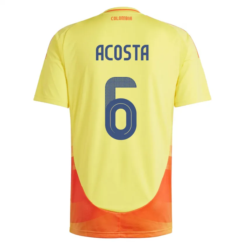 Danxen Women Colombia Viviana Acosta #6 Yellow Home Jersey 24-26 T-Shirt