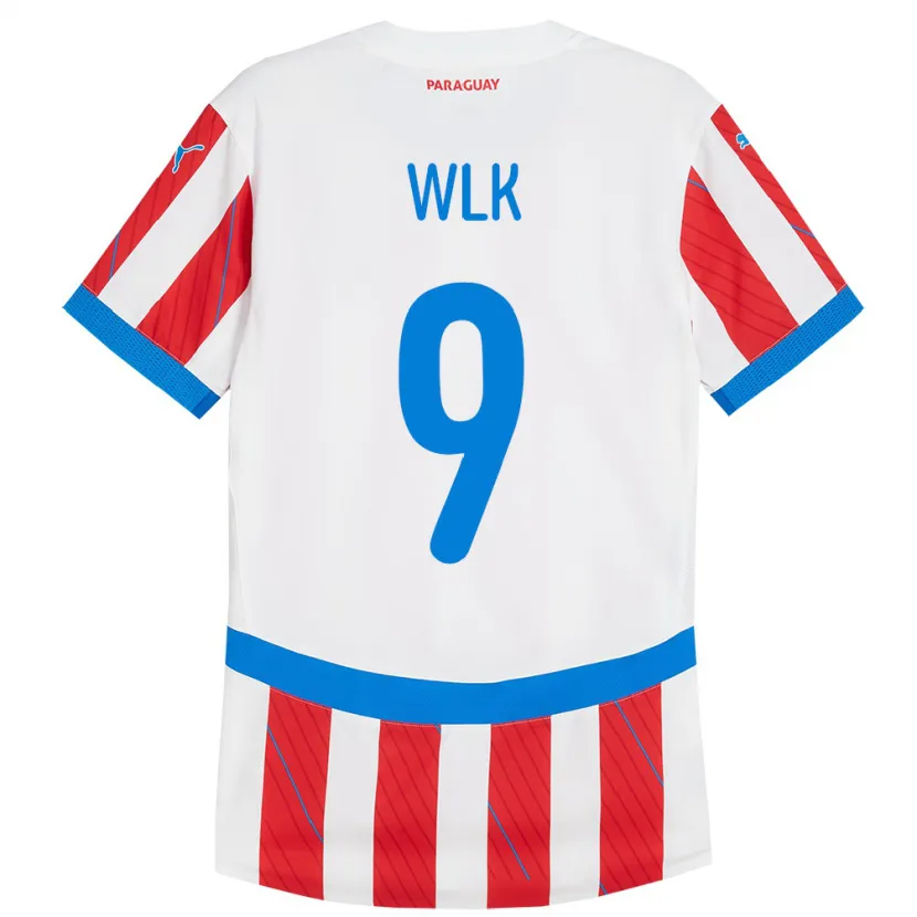 Danxen Women Paraguay Allan Wlk #9 White Red Home Jersey 24-26 T-Shirt