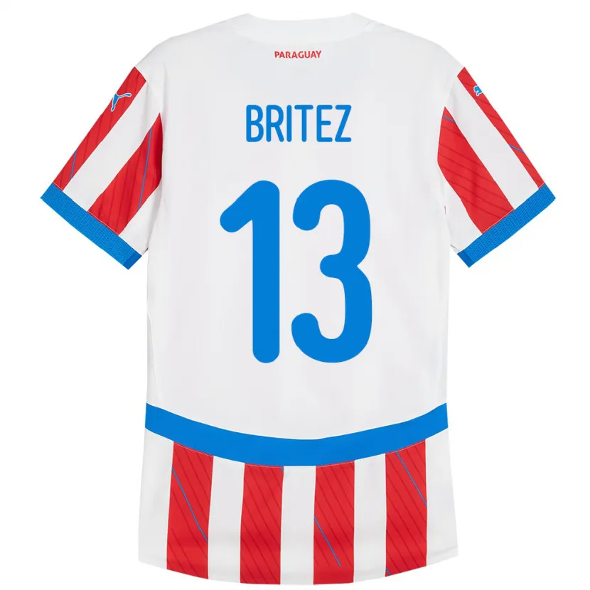 Danxen Women Paraguay Abel Brítez #13 White Red Home Jersey 24-26 T-Shirt