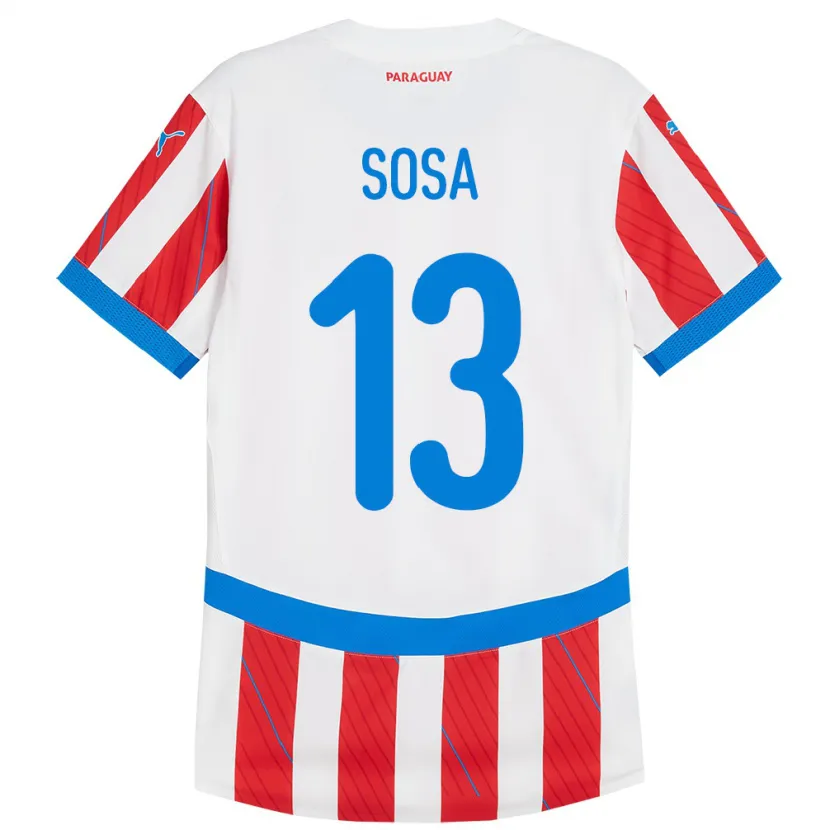 Danxen Women Paraguay Alex Sosa #13 White Red Home Jersey 24-26 T-Shirt