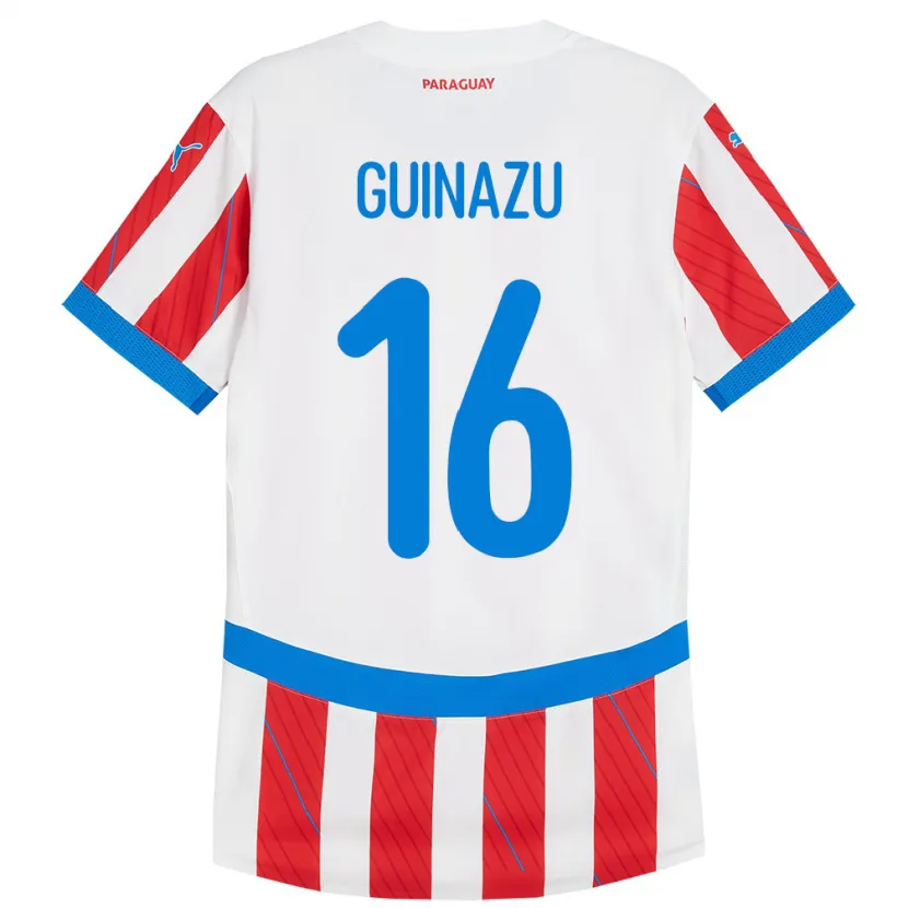 Danxen Women Paraguay Lucas Guiñazú #16 White Red Home Jersey 24-26 T-Shirt