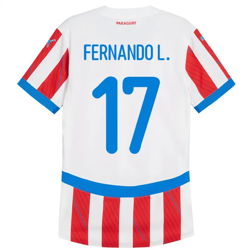 Danxen Women Paraguay Fernando Leguizamón #17 White Red Home Jersey 24-26 T-Shirt