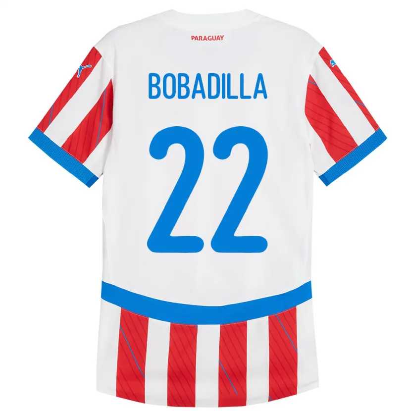 Danxen Women Paraguay Dylan Bobadilla #22 White Red Home Jersey 24-26 T-Shirt