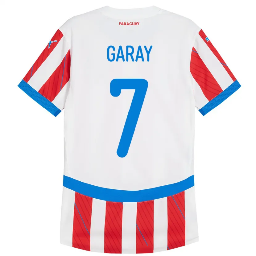 Danxen Women Paraguay Griselda Garay #7 White Red Home Jersey 24-26 T-Shirt