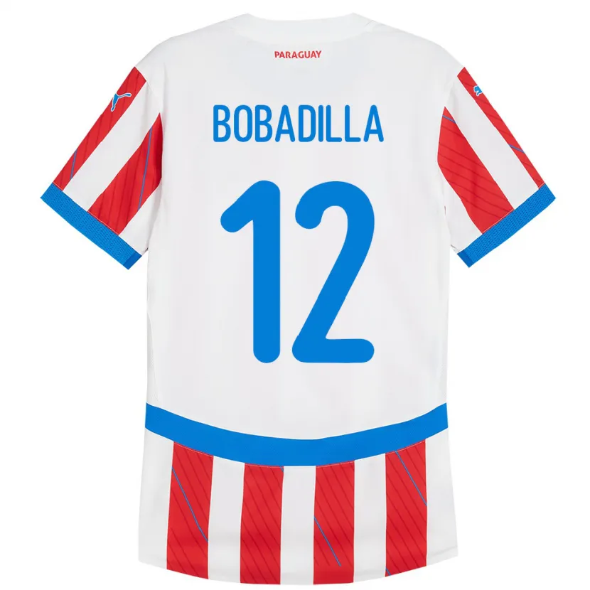 Danxen Women Paraguay Alicia Bobadilla #12 White Red Home Jersey 24-26 T-Shirt