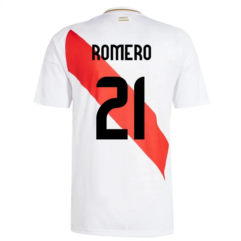 Danxen Women Peru Diego Romero #21 White Home Jersey 24-26 T-Shirt