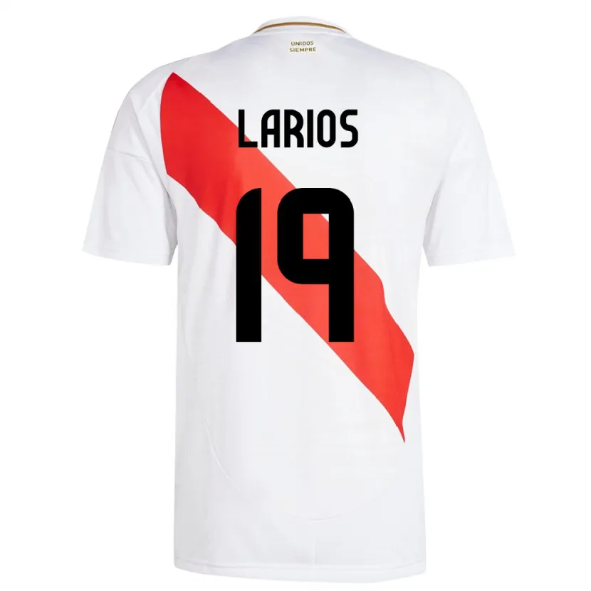 Danxen Women Peru Guillermo Larios #19 White Home Jersey 24-26 T-Shirt