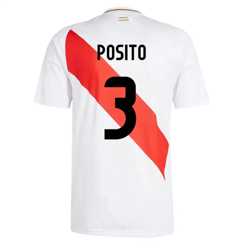 Danxen Women Peru Alejandro Pósito #3 White Home Jersey 24-26 T-Shirt