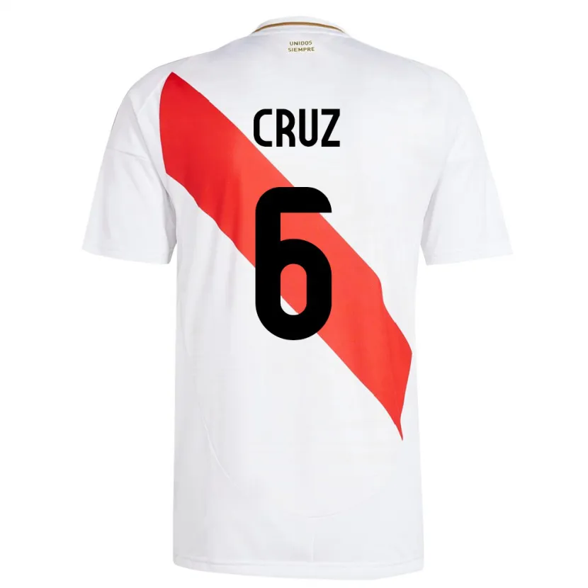 Danxen Women Peru Esteban Cruz #6 White Home Jersey 24-26 T-Shirt