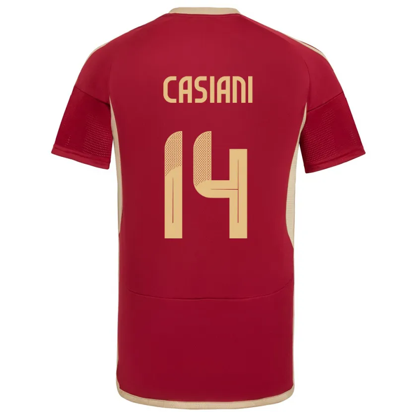 Danxen Women Venezuela Luis Casiani #14 Burgundy Home Jersey 24-26 T-Shirt