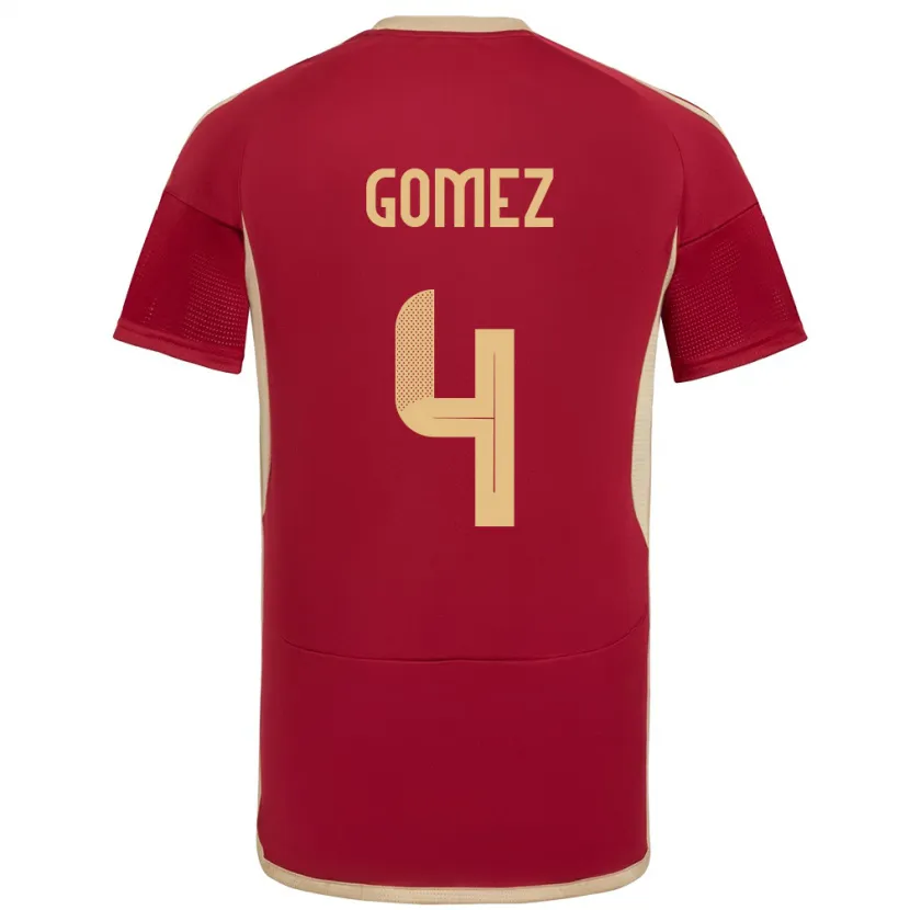 Danxen Women Venezuela Santiago Gómez #4 Burgundy Home Jersey 24-26 T-Shirt