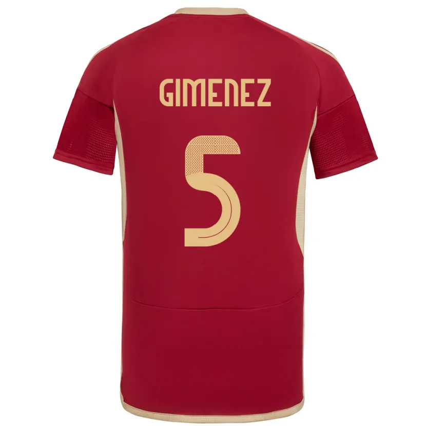 Danxen Women Venezuela Yenifer Giménez #5 Burgundy Home Jersey 24-26 T-Shirt