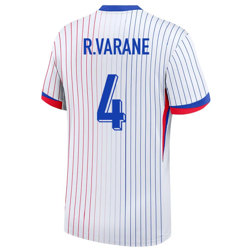 Danxen Women France Raphael Varane #4 White Away Jersey 24-26 T-Shirt