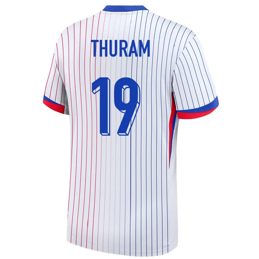 Danxen Women France Khephren Thuram #19 White Away Jersey 24-26 T-Shirt