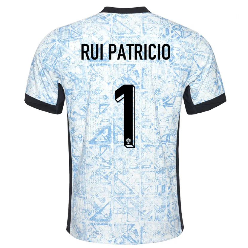 Danxen Women Portugal Rui Patricio #1 Cream Blue Away Jersey 24-26 T-Shirt