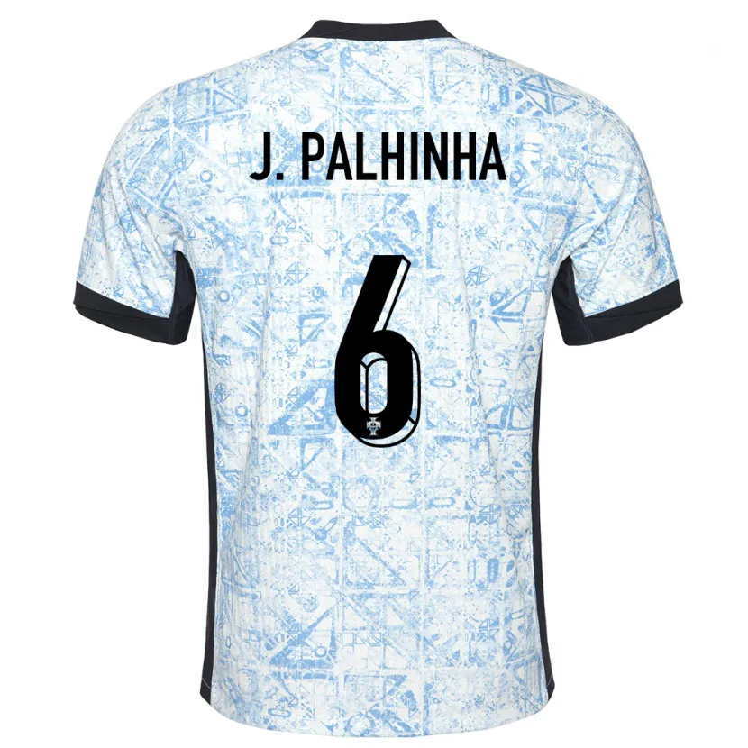 Danxen Women Portugal Joao Palhinha #6 Cream Blue Away Jersey 24-26 T-Shirt