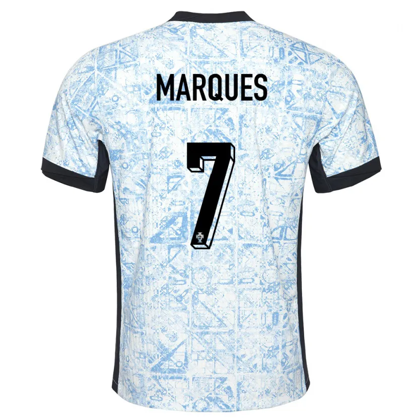 Danxen Women Portugal Vanessa Marques #7 Cream Blue Away Jersey 24-26 T-Shirt