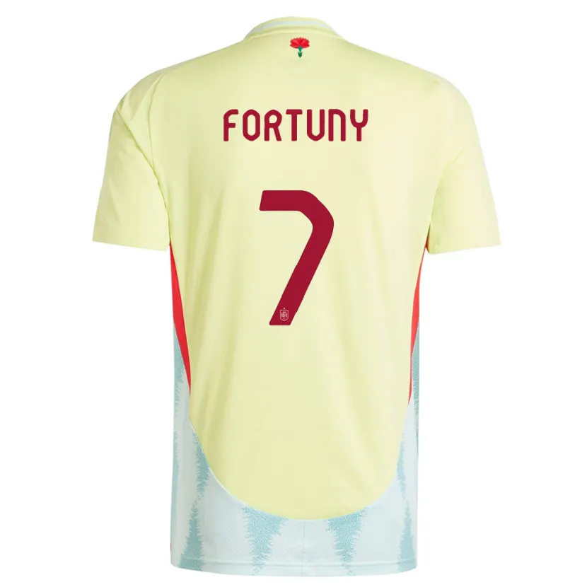 Danxen Women Spain Pol Fortuny #7 Yellow Away Jersey 24-26 T-Shirt