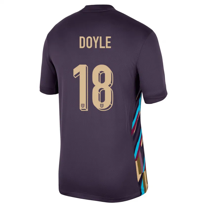 Danxen Women England Tommy Doyle #18 Dark Raisin Away Jersey 24-26 T-Shirt