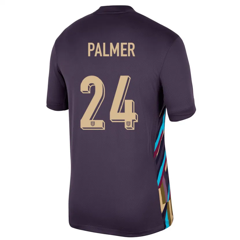 Danxen Women England Cole Palmer #24 Dark Raisin Away Jersey 24-26 T-Shirt