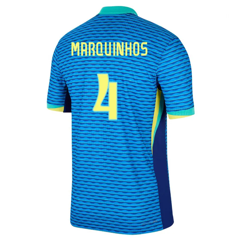 Danxen Women Brazil Marquinhos #4 Blue Away Jersey 24-26 T-Shirt