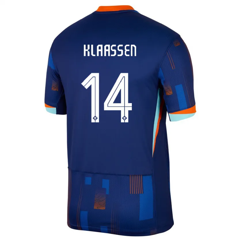 Danxen Women Netherlands Davy Klaassen #14 Blue Away Jersey 24-26 T-Shirt