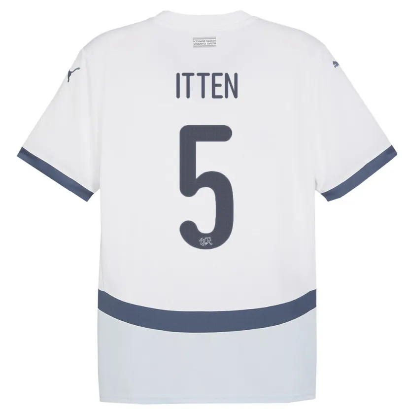 Danxen Women Switzerland Cedric Itten #5 White Away Jersey 24-26 T-Shirt