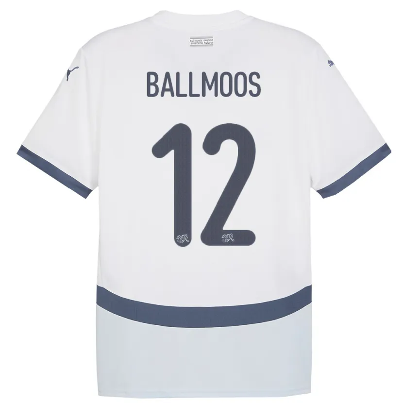 Danxen Women Switzerland David Von Ballmoos #12 White Away Jersey 24-26 T-Shirt