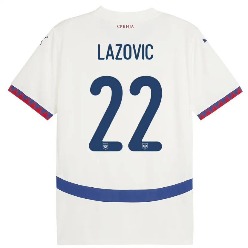 Danxen Women Serbia Darko Lazovic #22 White Away Jersey 24-26 T-Shirt