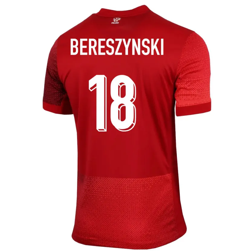 Danxen Women Poland Bartosz Bereszynski #18 Red Away Jersey 24-26 T-Shirt