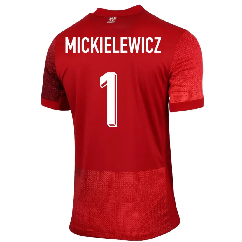 Danxen Women Poland Aleksander Mickielewicz #1 Red Away Jersey 24-26 T-Shirt