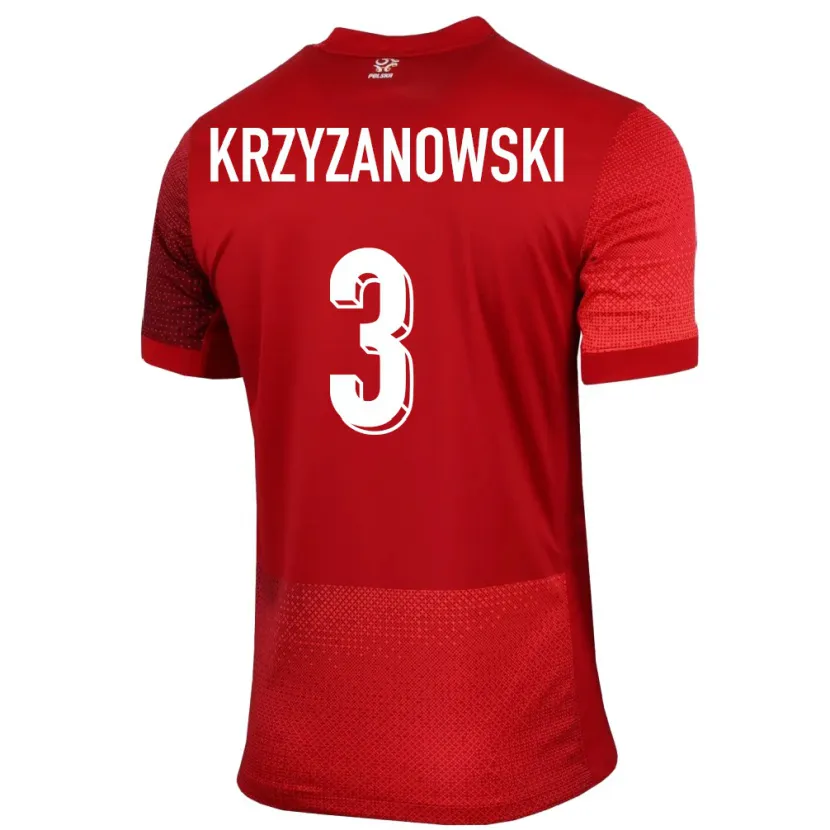 Danxen Women Poland Jakub Krzyzanowski #3 Red Away Jersey 24-26 T-Shirt